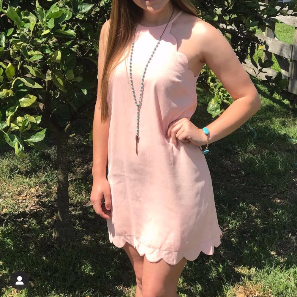 Brand New Scalloped Pink Dress